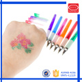 Non-toxic Skin Paint Green, Red, Orange, Purple, Pink, Blue 6 Pack Tattoo Gel Pen